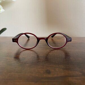 Modfans MSR212-C2 Round Red Black Eyeglass Frames Only Unisex Retro Style